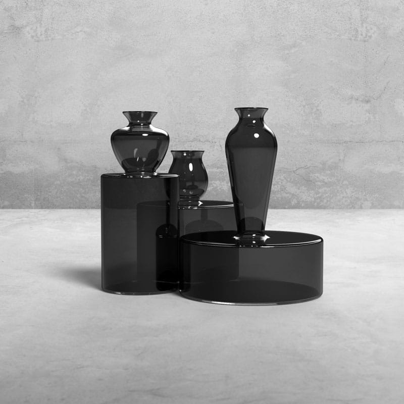 milo glass vase black collection
